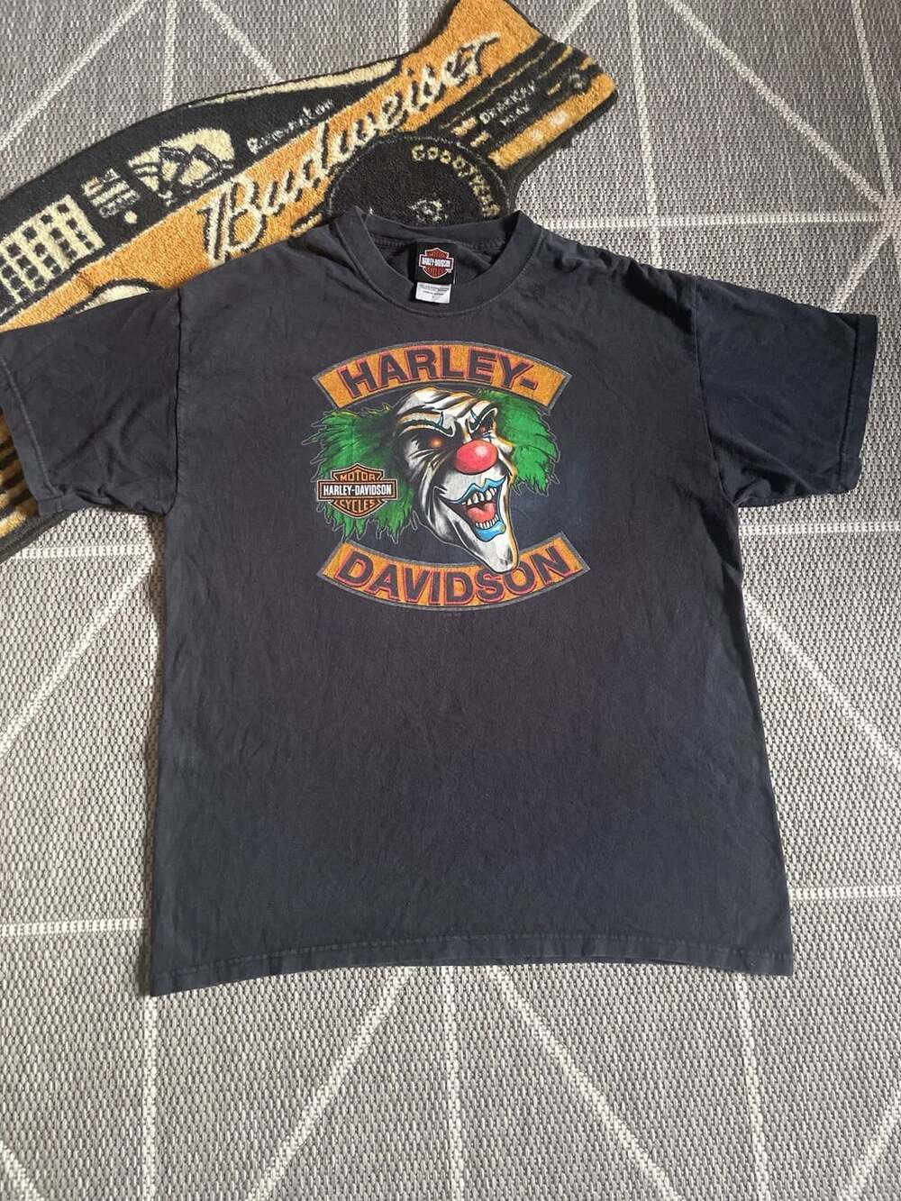 2006 Harley Davidson Clown Graphic T-Shirt Size L Black San Antonio Texas